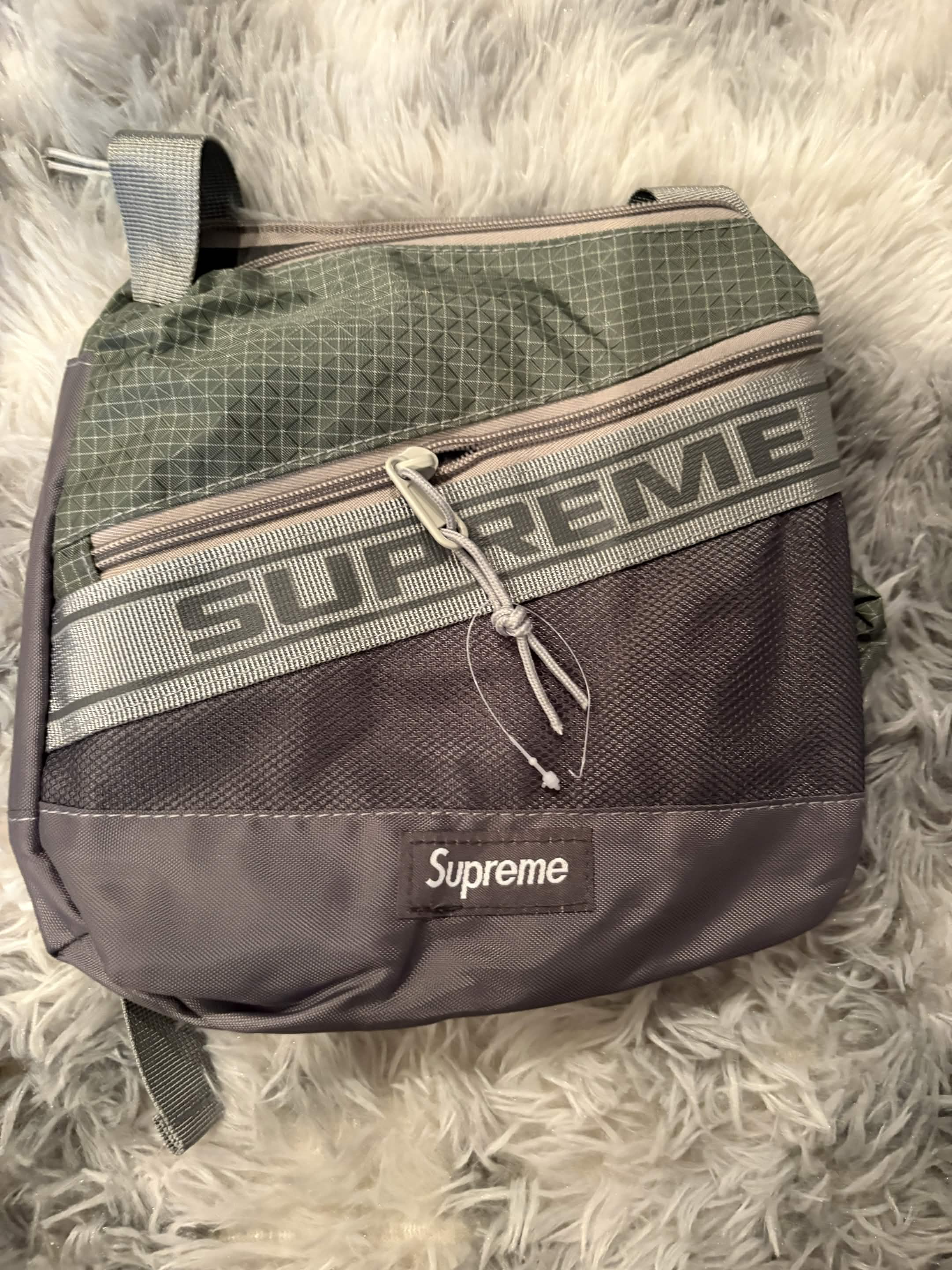 Green and Grey Square Fanny Pack