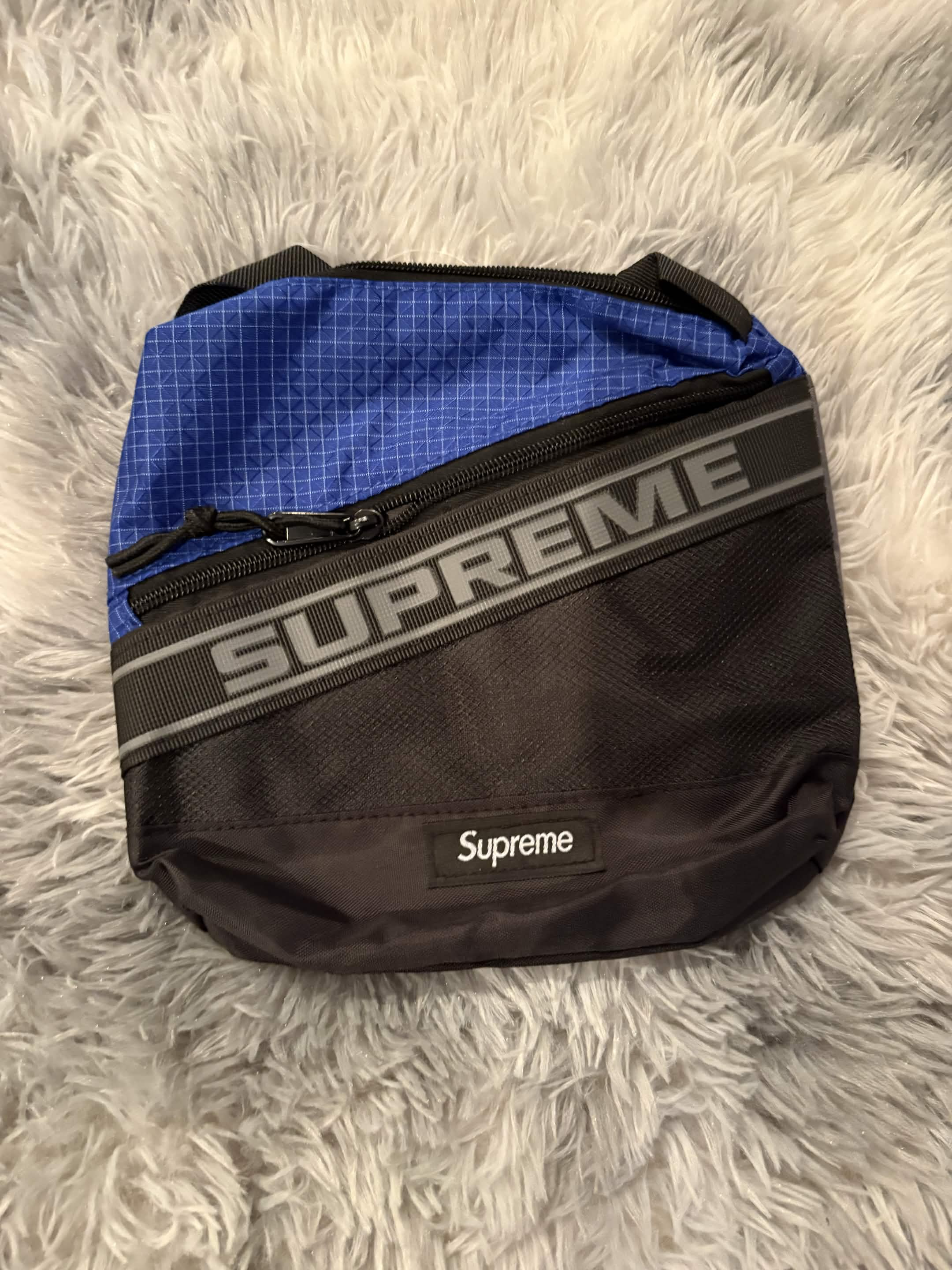 Blue and Black Supreme Fanny-Pack